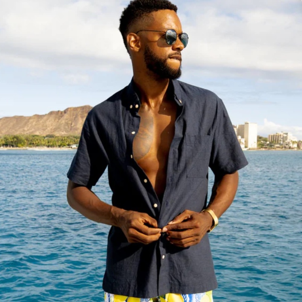 Kenny Flowers Navy Casual Button Down Shirt
